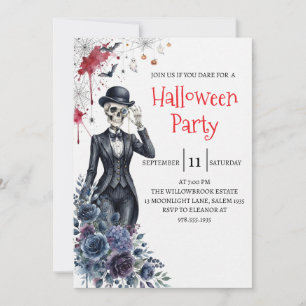 Gothic-Lady-Skeleton-Halloween-Party-Einladung Einladung
