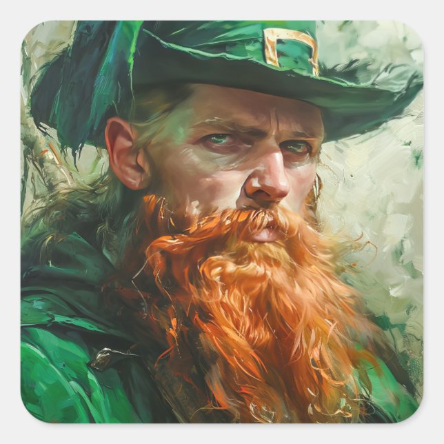 Gothic Leprechaun Quadratischer Aufkleber (Vorderseite)