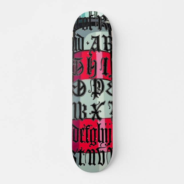 Gothic-Lettern-Skateboard Skateboard (Vorne)