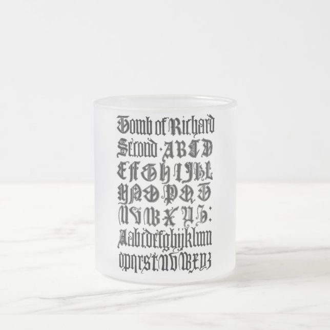 Gothic-Lettern-Tasse Mattglastasse (Mittel)