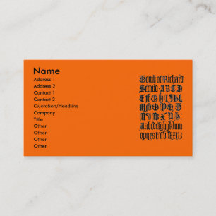 Gothic Letters Business Card Visitenkarte