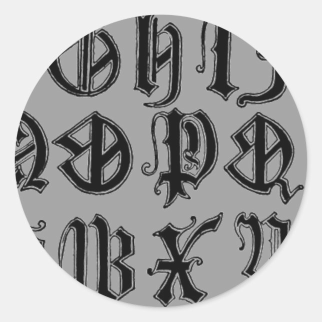 Gothic Letters Sticker (Vorderseite)