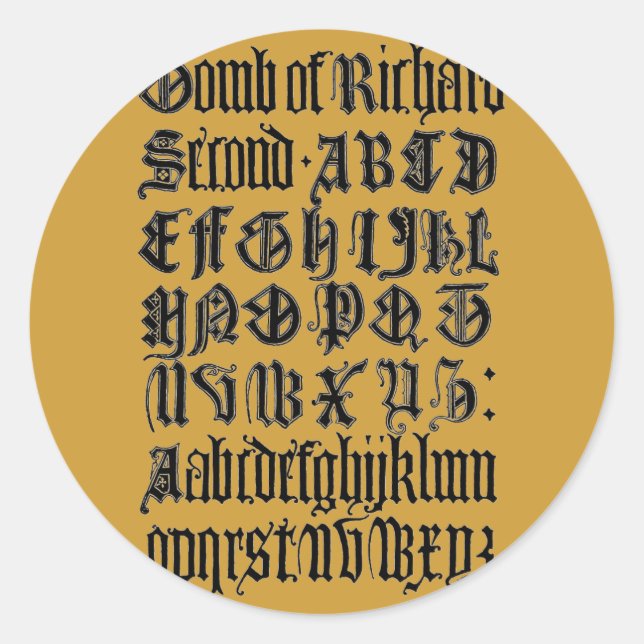 Gothic Letters Sticker (Vorderseite)