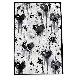 Gothic Liebe Spooky Spider Web mit Herz Mittlere Geschenktüte