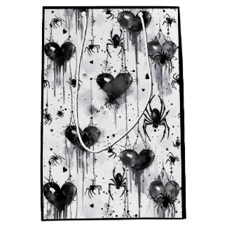 Gothic Liebe Spooky Spider Web mit Herz Mittlere Geschenktüte