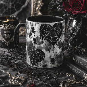 Gothic Liebe Spooky Spider Web mit Herz Tasse