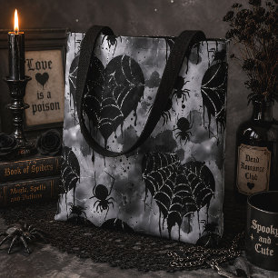 Gothic Liebes Herz Spinnennetz Gruselig