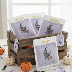 Gothic Lila Baby-Kinderwagen Baby Shower Danke Geschenktütchen