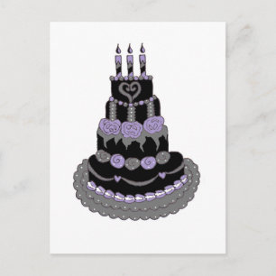 Gothic Lila Birthday Cake Postkarte