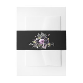 Gothic Lila & Black Moody Florals Quinceañera Einladungsbanderole