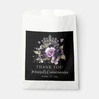 Gothic Lila & Black Moody Florals Quinceañera Geschenktütchen