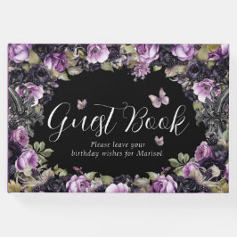 Gothic Lila & Black Moody Quinceañera Gästebuch