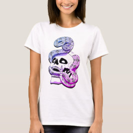 Gothic Lila & Blue Snake und Skull Dark Art T-Shirt