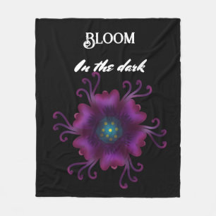 Gothic Lila-Blüten-Dunkle Florale Botanik  Fleecedecke