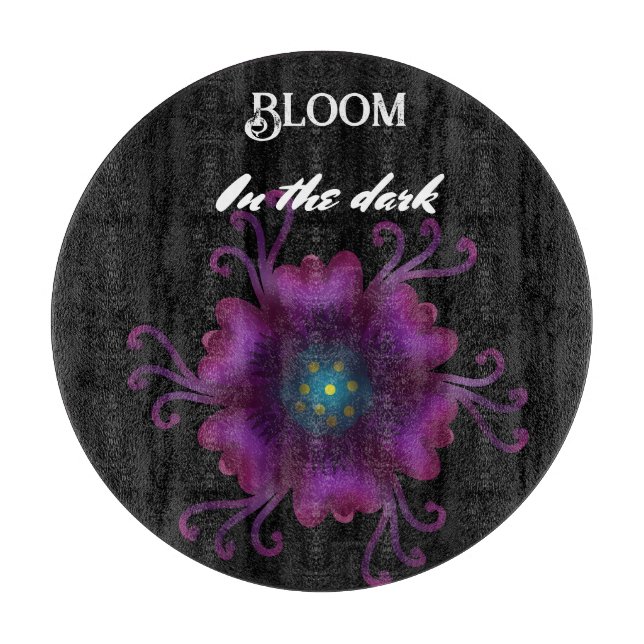Gothic Lila Blüten Dunkle Florale Botanik  Schneidebrett (Vorderseite)