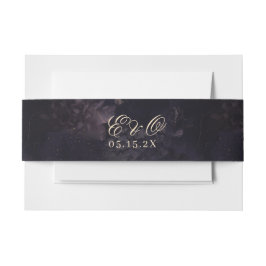 Gothic Lila Elegant Floral Boho Hochzeit Einladungsbanderole