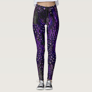 Gothic Lila Feather Leggings