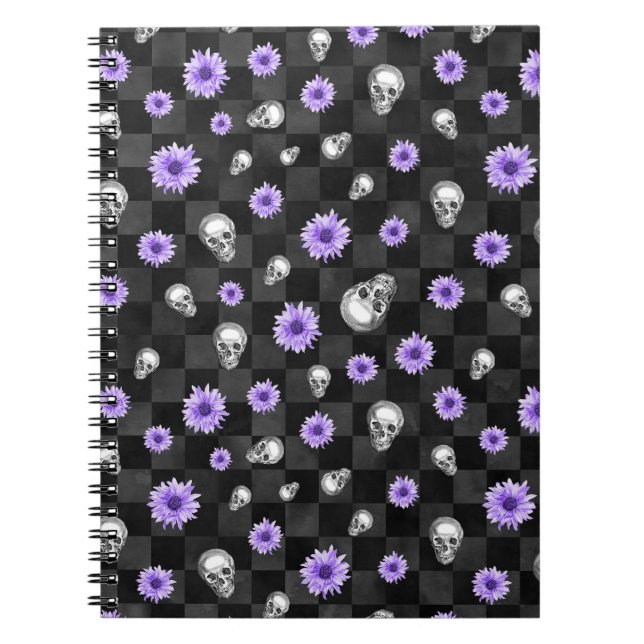 Gothic Lila Floral Note book Notizblock (Vorderseite)