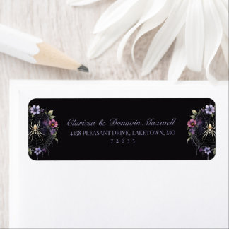 Gothic Lila Floral Spidernetz Rücksendeadresse