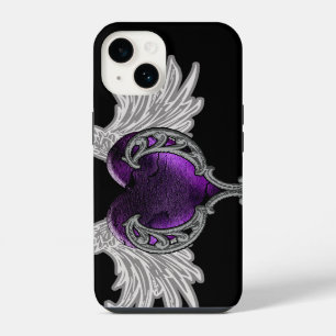 Gothic Lila Herz mit Engelsflügeln iPhone 14 Hülle