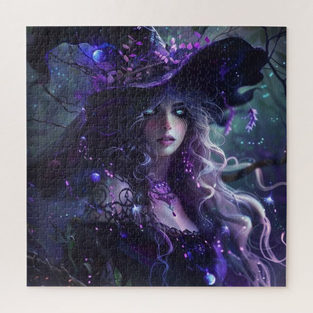 Gothic Lila Hexe Puzzle (Vertikal)