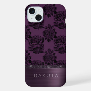 Gothic Lila Rose Dramatischer Kantiger Düsterer iPhone 15 Plus Hülle