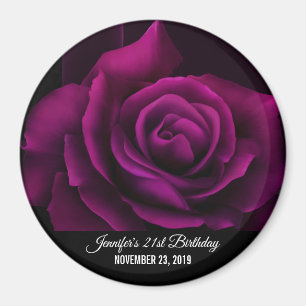 Gothic Lila-Rote Rose Blume Party Magnet