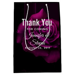Gothic Lila-Rote Rose Blume Vielen Dank Mittlere Geschenktüte