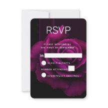 Gothic Lila-Rote Rose Blume Wedding RSVP