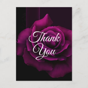 Gothic Lila-Rote Rosenblume Danke Postkarte