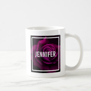 Gothic Lila-Rote Rosenblüte Kaffeetasse