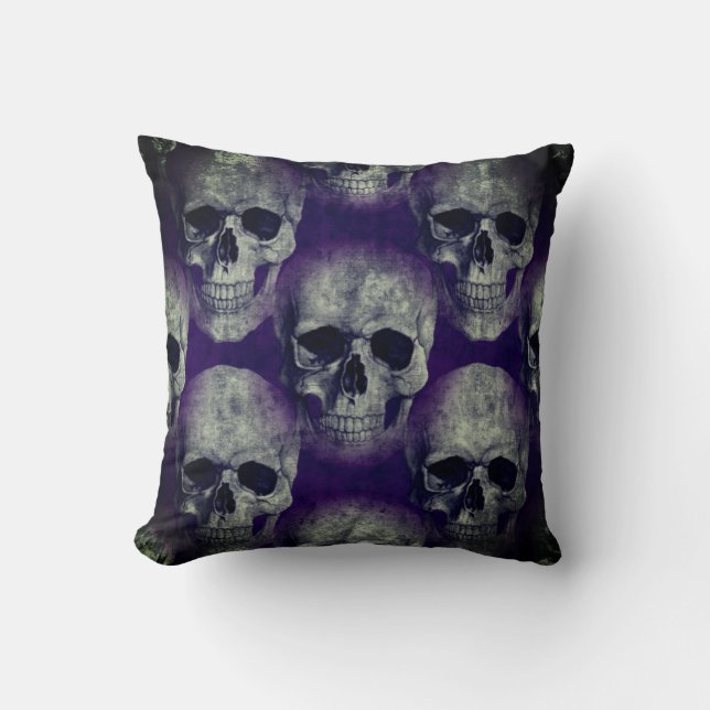Gothic Lila Skull Kissen (Vorderseite)