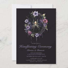 Gothic Lila Spinne Blumennetz Handfasting Einladung