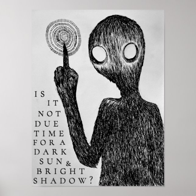 Gothic Line Art Original Design Dunkle Schatten  Poster (Vorne)