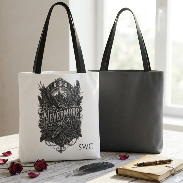 Gothic Literature Nevermore Raven Lover (Gothic nevermore raven book tote bag)