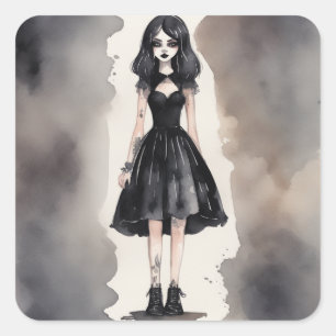 Gothic Little Black Dress Sticker Kunst