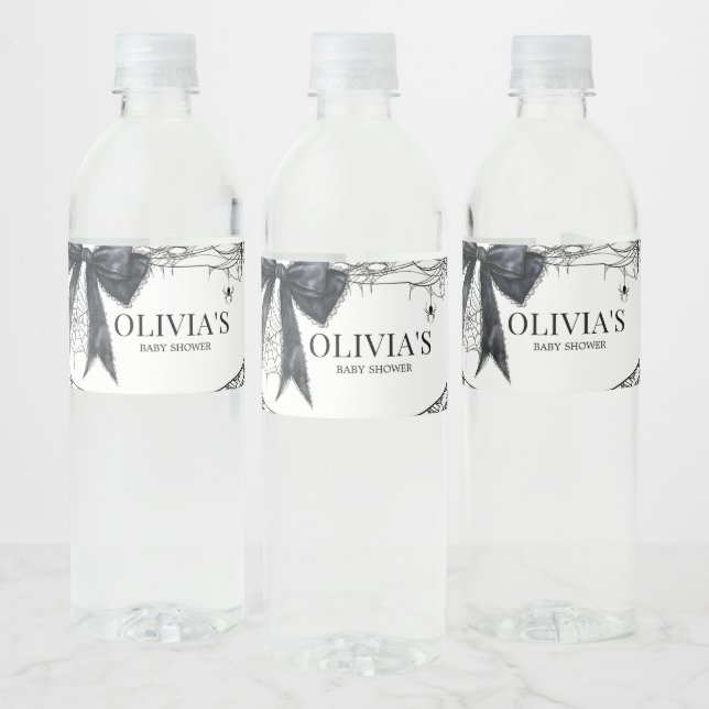 Gothic Little Boo Baby Shower Wasserflaschenetikett (Flaschen)