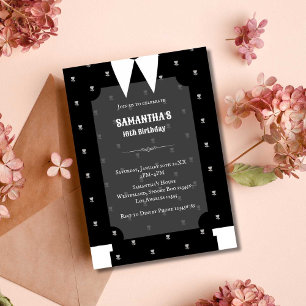 Gothic Little Girl in schwarzem Kleid Geburtstag Einladung