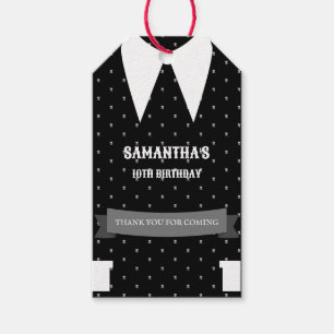 Gothic Little Girl in schwarzem Kleid Geburtstag Geschenkanhänger