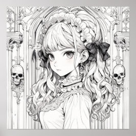 Gothic Lolita Farbposter Poster