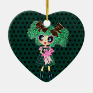 Gothic Lolita Girl smarald Girls Keramikornament
