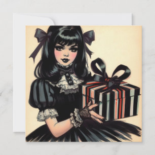 Gothic Lolita Spooky Goth Christmas Feiertagskarte