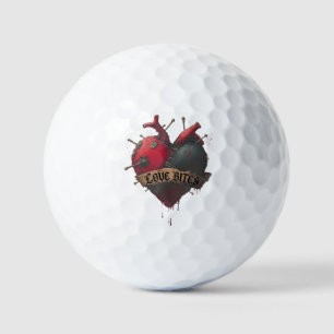 Gothic "Love Bites" Anatomische Herz-Illustration Golfball