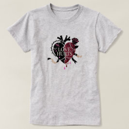 Gothic Love Hurt T-Shirt mit gebrochenem Herzen