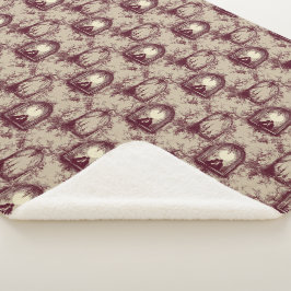 Gothic Love Valentine Burgund Toile De Jouy Sherpadecke