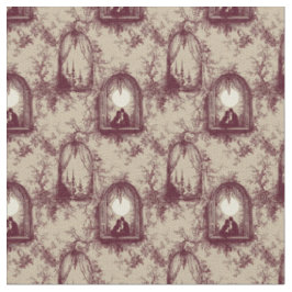 Gothic Love Valentine Burgund Toile De Jouy Stoff