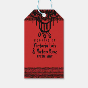 Gothic-Luster-Kronleuchter Rot Schwarz   Geschenkanhänger