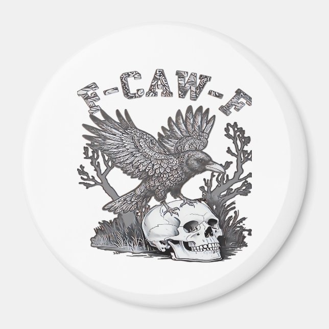 Gothic Lustig F-Caw-F Humor Krähe Essential Retro  Magnet (Vorne)