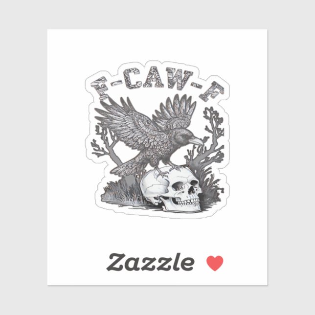 Gothic Lustiger F-Caw-F Humor Krähe Essential Retr Aufkleber (Blatt)