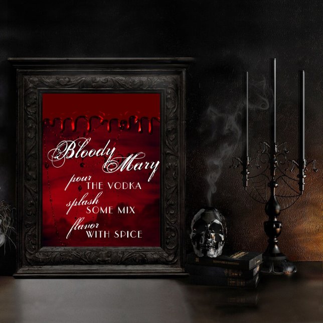 Gothic Luxe | Black and Red Bloody Mary Bar Poster (Von Creator hochgeladen)